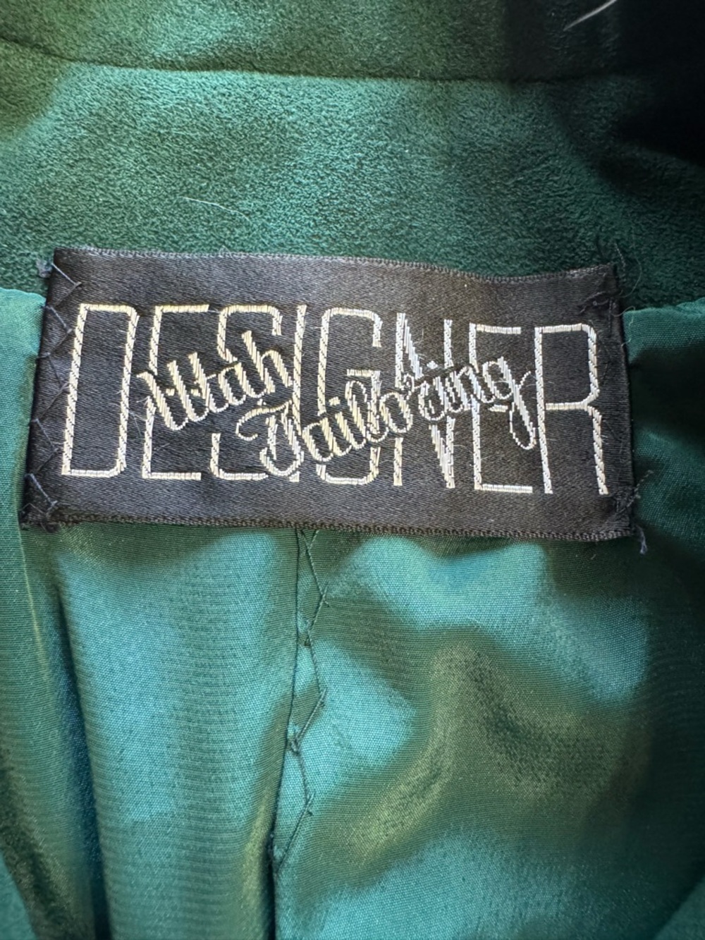 Utah Tailoring Vintage 70s/80s Women’s Sz L Green Ultrasuede Caped Jacket Rare - Picture 3 of 8
